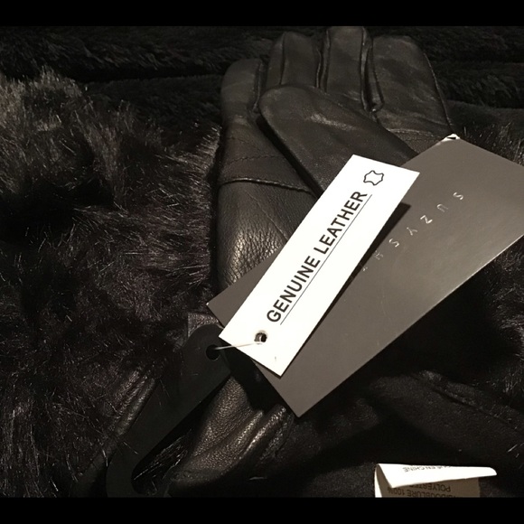 Beautiful black leather gloves never worn - Picture 15 of 16